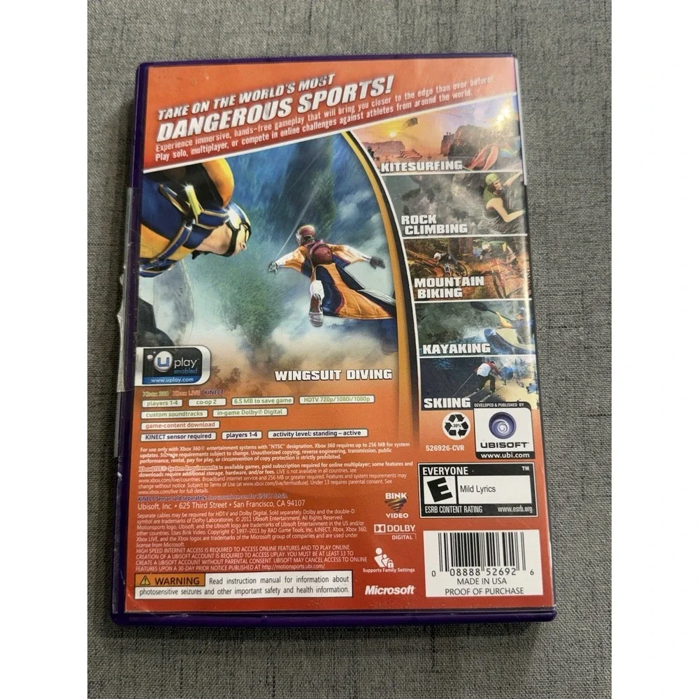 Motionsports Adrenaline - Xbox 360 Kinect Game 2011 Rated E With Manual